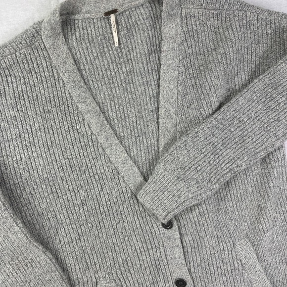 Free People Sweaters - Free People Cardigan Womens Small Alpaca Blend Gray Knit Metal Buttons Oversized